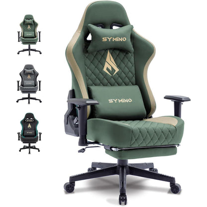 Ergonomischer Gaming Stuhl Vintage-PU-Leder Blau mit