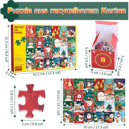 Adventskalender 2026 Puzzle 1008 Teile Weihnachts Jigsaw