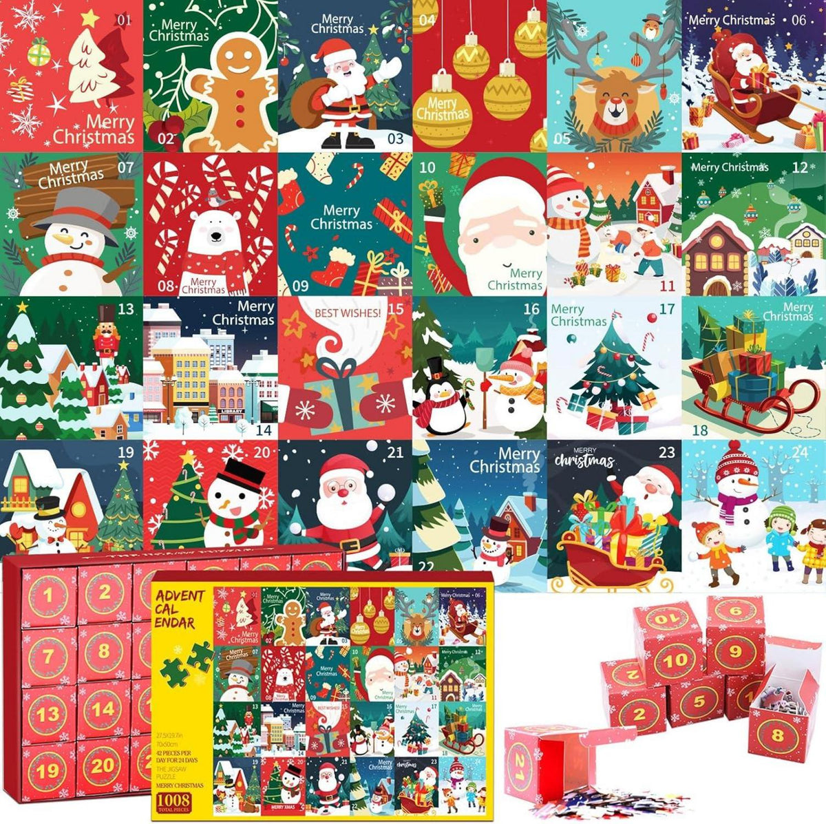 Adventskalender 2024 Puzzle Weihnachts Countdown Erwachsene Kinder