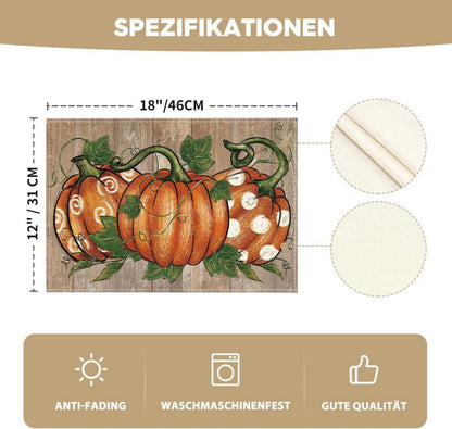 Artoid Mode Herbst Kürbisse Platzsets 4er Set 30x45cm Braun