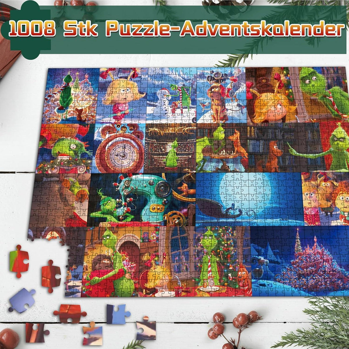 Adventskalender 2024 Puzzle 1008 Teile Weihnachtspuzzle 24