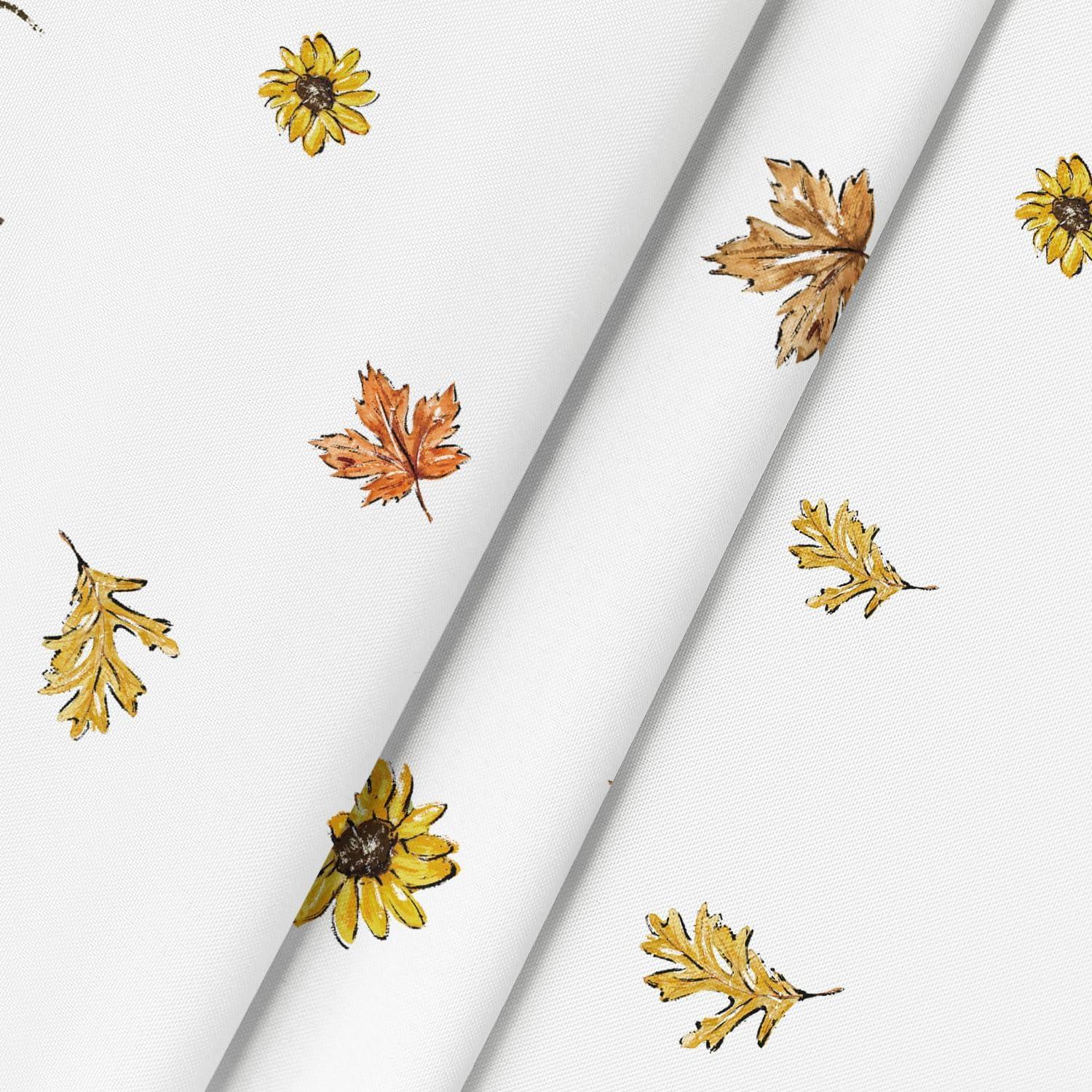 Herbst Tischdecke Kürbisse Blätter 140x200 cm Gelb