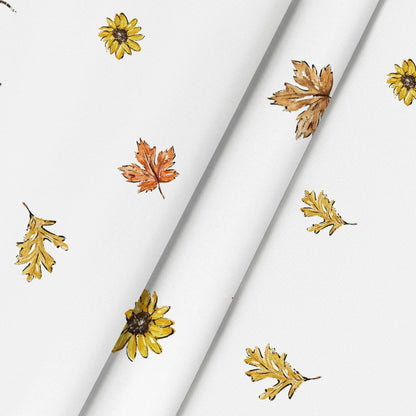 Herbst Tischdecke Kürbisse Blätter 140x200 cm Gelb