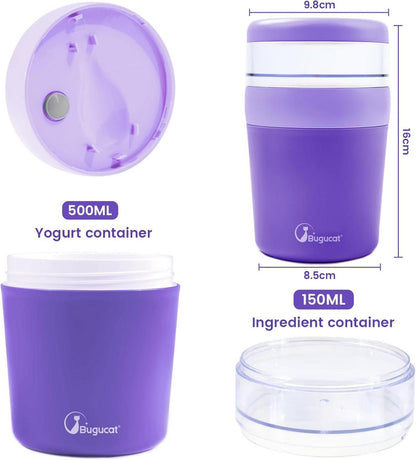 Bugucat Müslibecher to Go 650ml Lunchpot Joghurt Salat