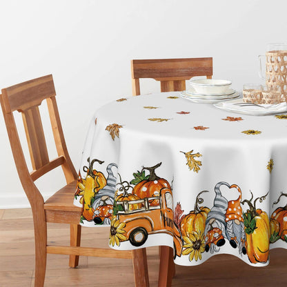 Herbst Tischdecke Rund 140 cm Gelb, Fleckschutz, Artoid Mode