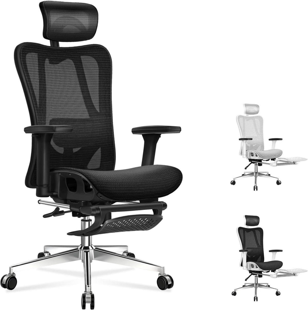 Ergonomischer Netz-Bürostuhl mit 3D-Armlehne und adaptiver