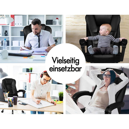 Ergonomischer Bürostuhl mit Massagefunktion, Schwarz