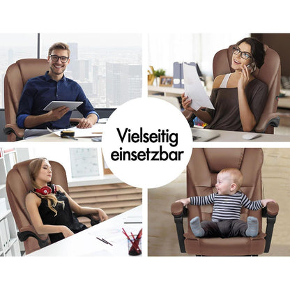 Ergonomischer Bürostuhl mit Massagefunktion und Fußstütze