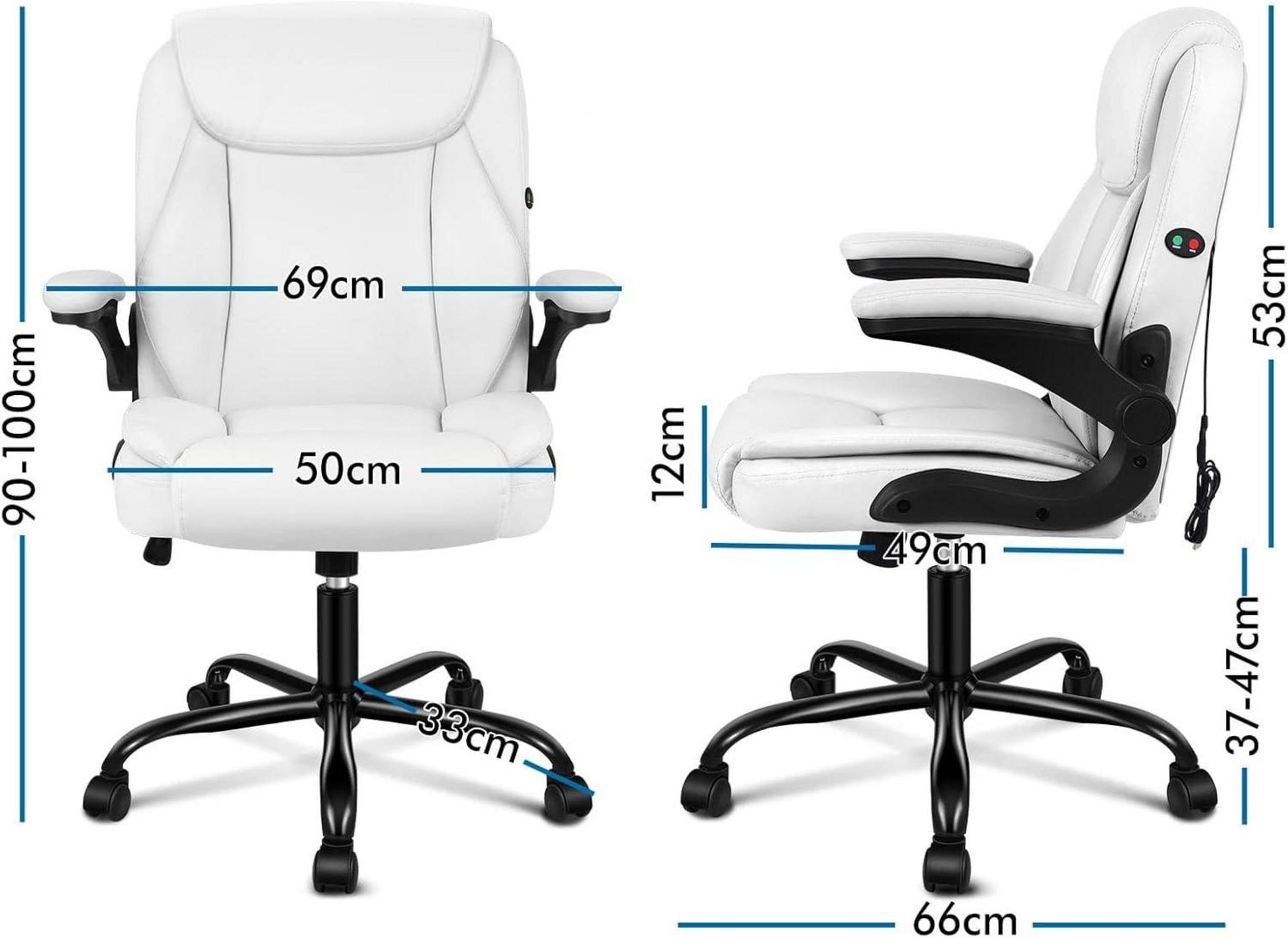 Ergonomischer Massage Bürostuhl Mid Back PU Leder