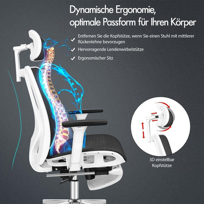 Ergonomischer Netz-Bürostuhl mit 3D-Armlehne und