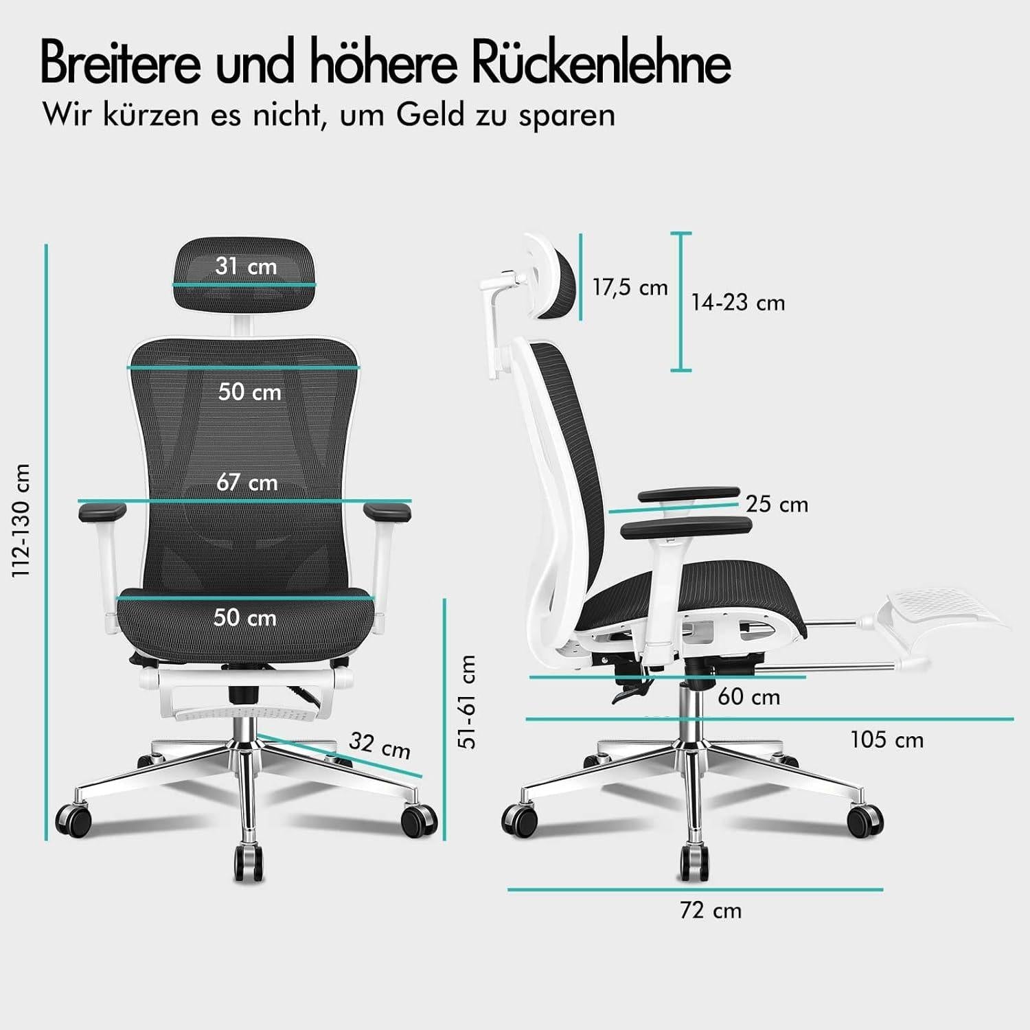 Ergonomischer Netz-Bürostuhl mit 3D-Armlehne und