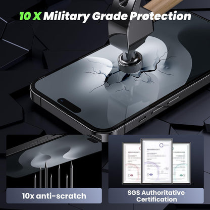 Sichtschutz Schutzfolie für iPhone 15 Pro Max 9H Privacy Glasfolio 2