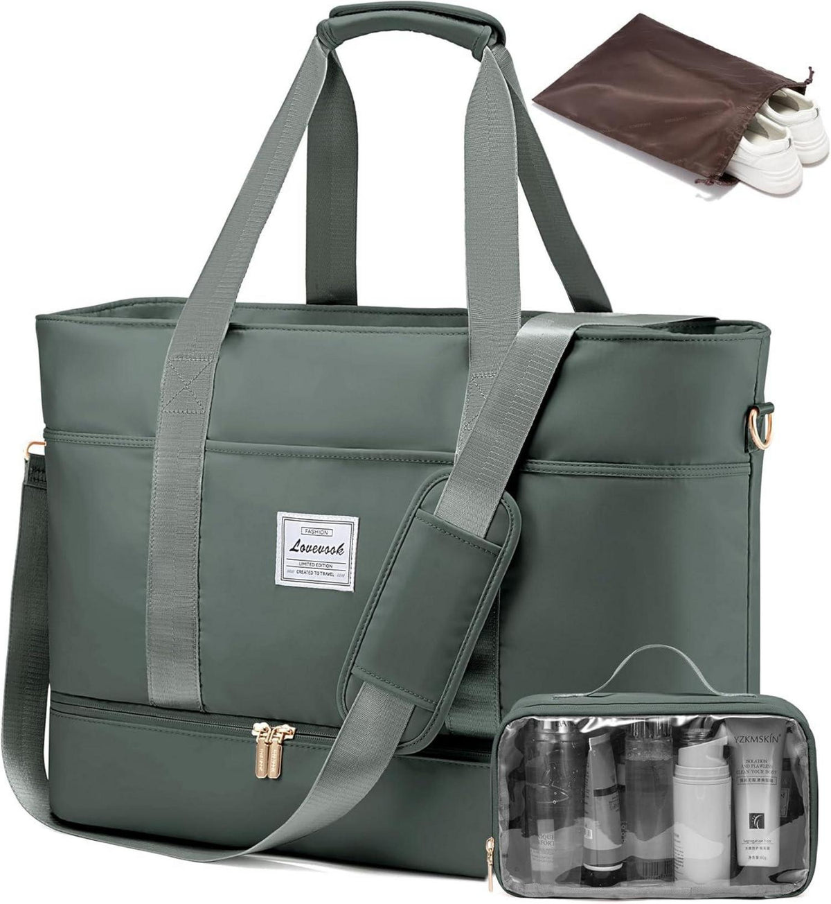 Weekender Reisetasche Damen mit Schuhfach und Kulturbeutel