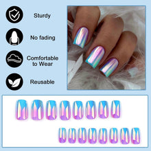 24 Stück Rosa Acryl Nägel Gelee Kurz Press on Nails