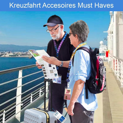 6x Kofferanhänger Set mit Lanyard & Ausweishalter für Kreuzfahrt