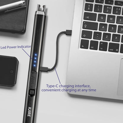 Wiederaufladbares Lichtbogenfeuerzeug USB-C Schwarz mit
