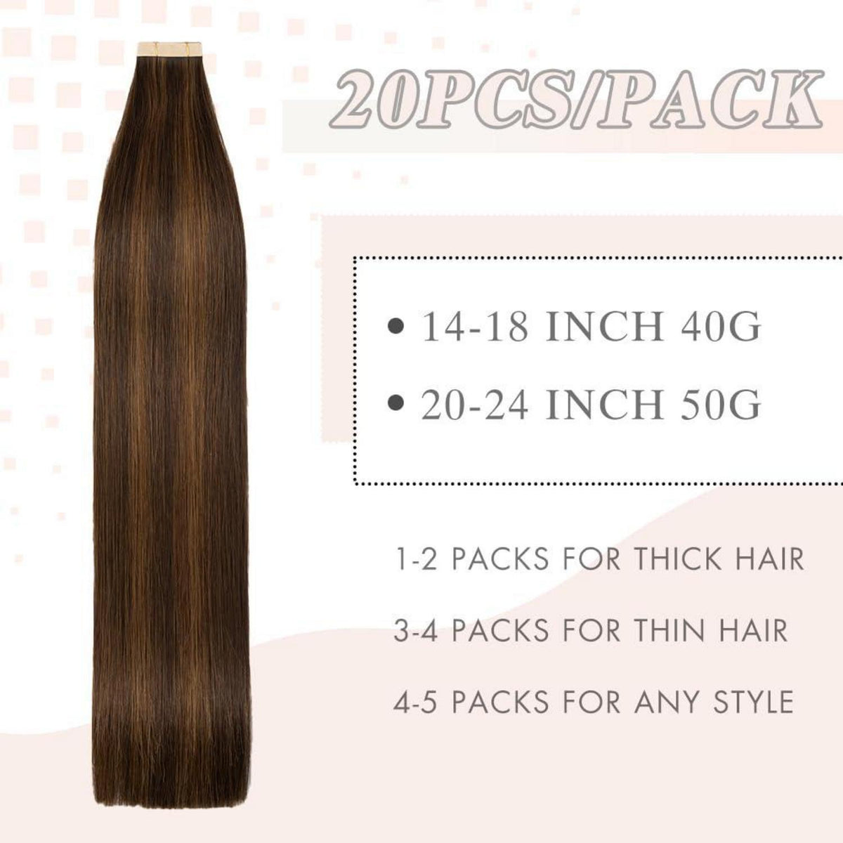 Echthaar Tape Extensions 40cm (16 Zoll) P2/6#