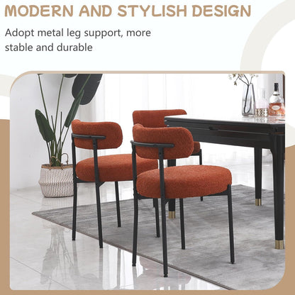 Esszimmerstühle 4er Set, Modern Retro, Orange
