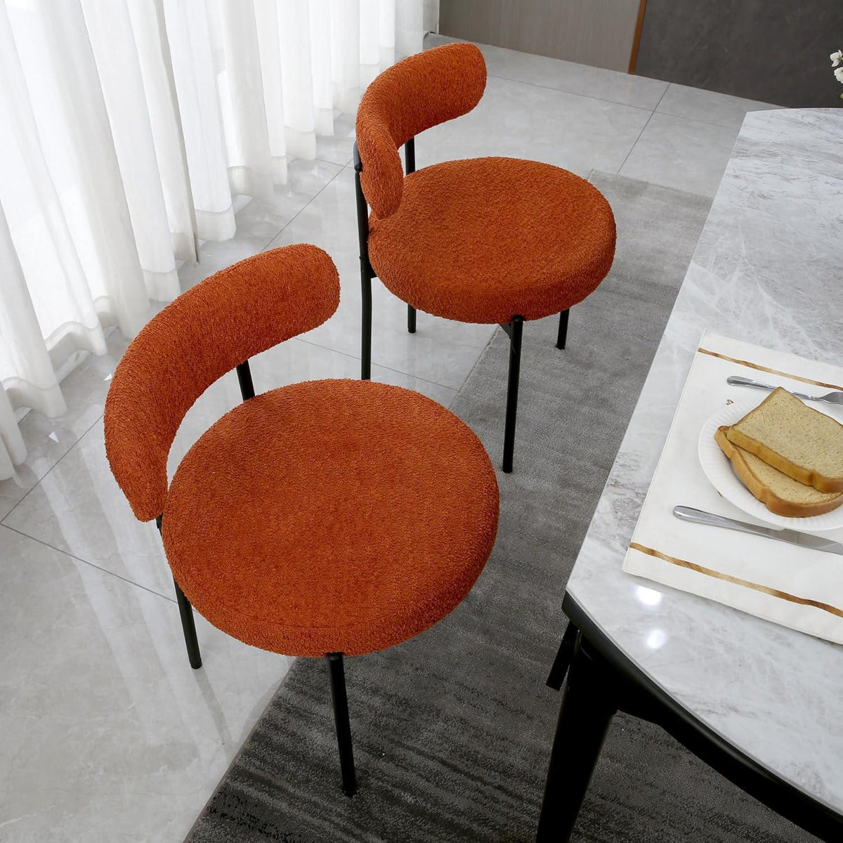 Esszimmerstühle 4er Set, Modern Retro, Orange