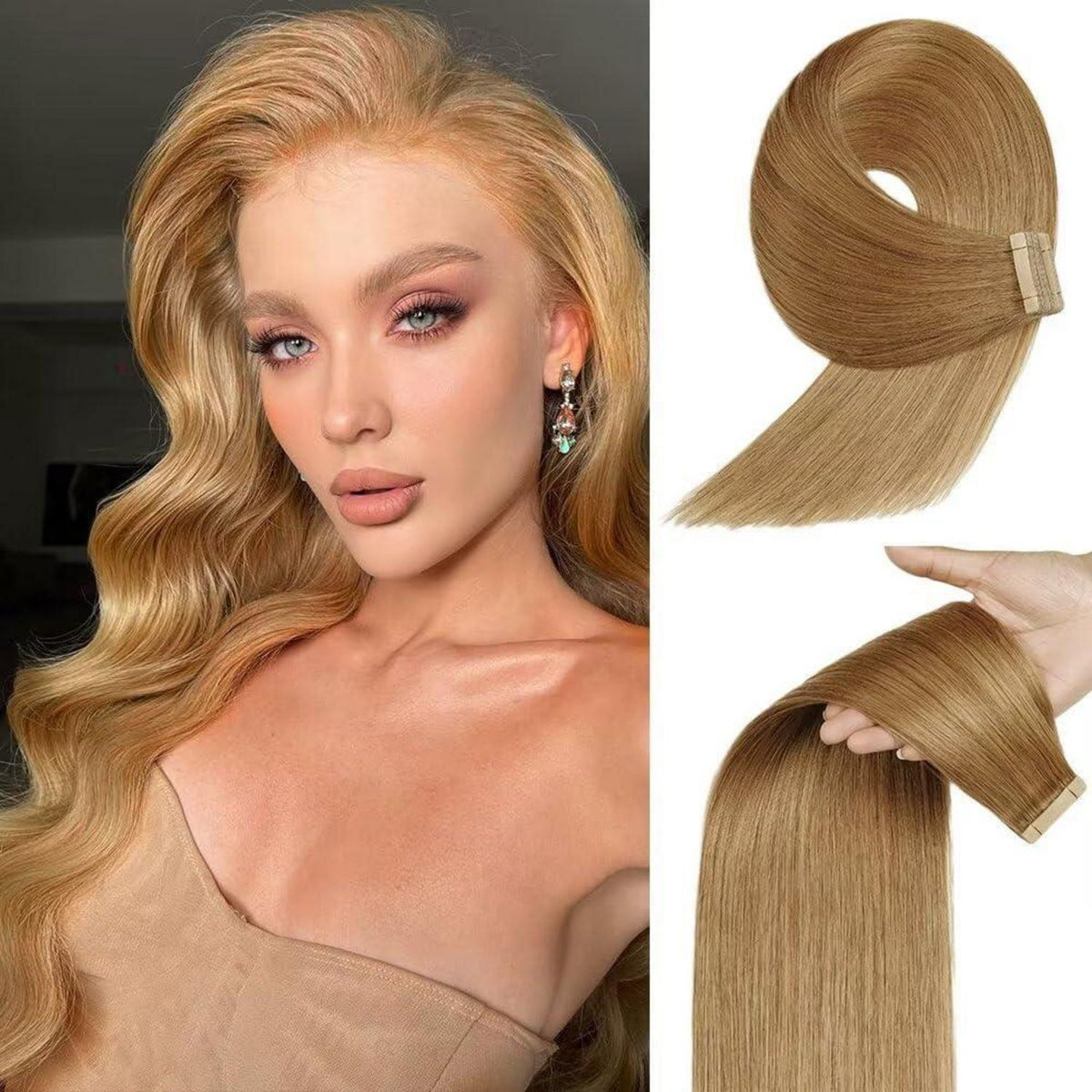 Echthaar Tape Extensions 55cm (22 Zoll) Gerade