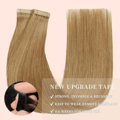 Echthaar Tape Extensions 55cm (22 Zoll) Gerade