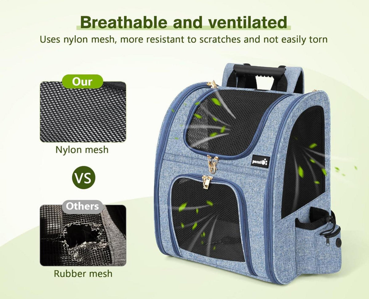 Pecute Haustier Rucksack Faltbar Katzentransporter Hundetasche Oxford-Tuch