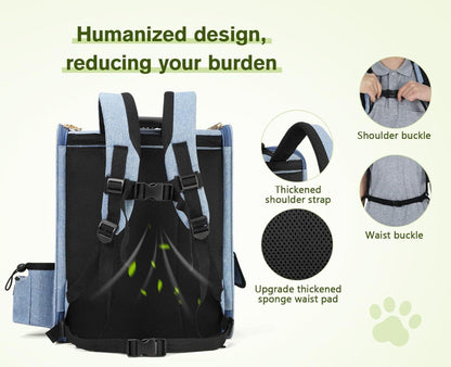 Pecute Haustier Rucksack Faltbar Katzentransporter Hundetasche Oxford-Tuch