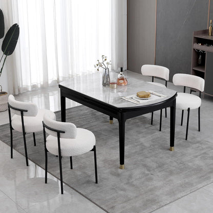 Esszimmerstühle 6er Set, Modern Retro, Weiß