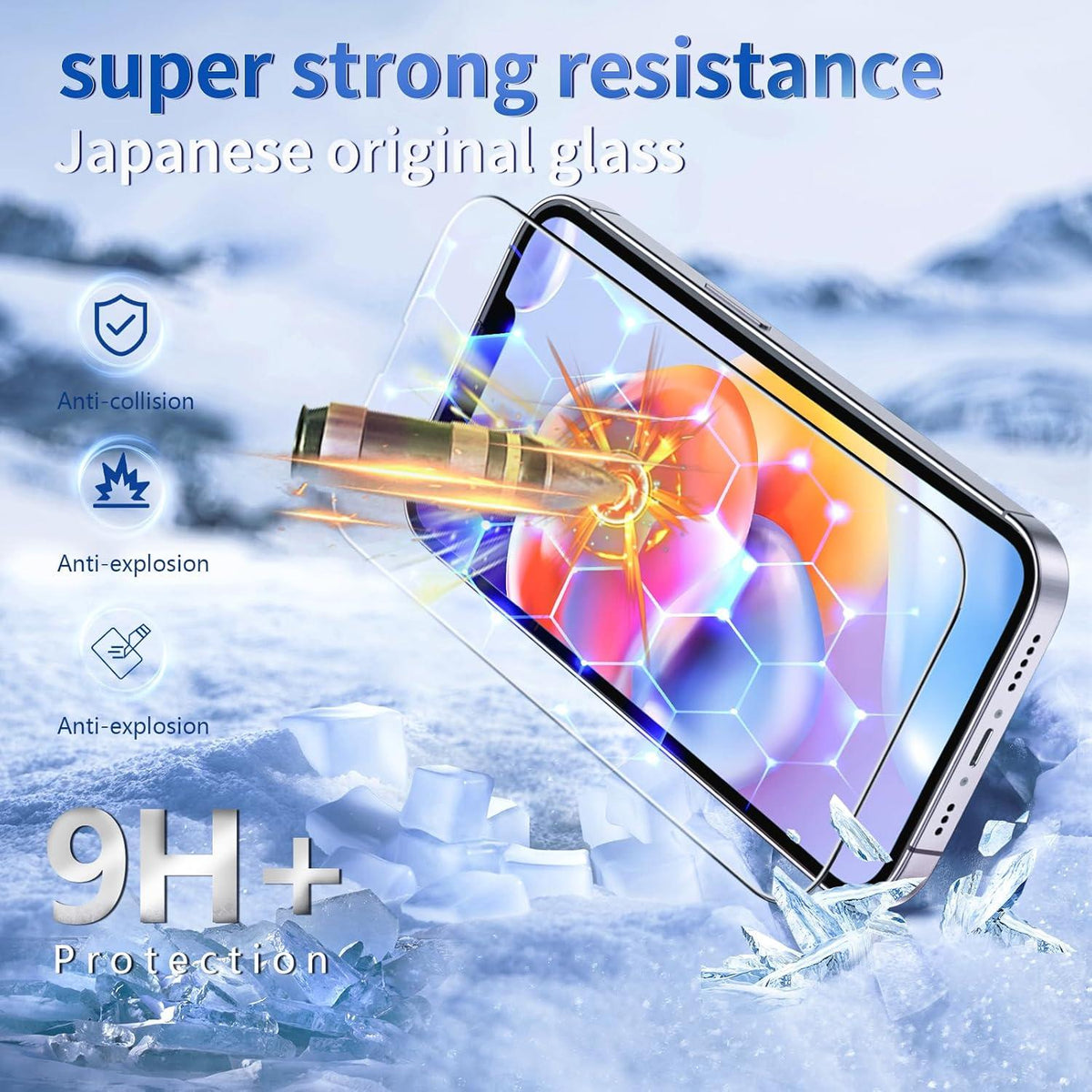 Panzer Schutz Folie iPhone 13 Anti-Blaulicht 9H+ 2 Stück