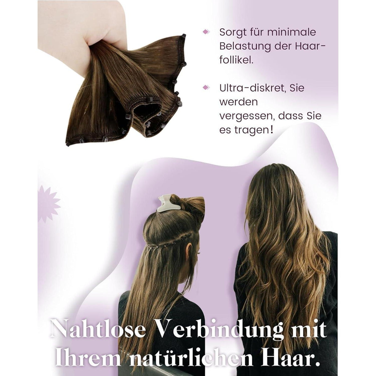Blond Highlight Echthaar Tressen – Micro Bead Haarverlängerung #18/613