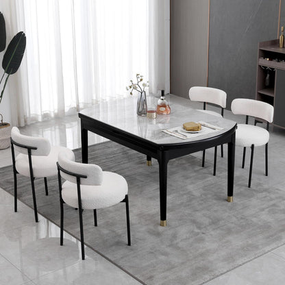 Esszimmerstühle 4er Set, Modern Retro, Weiß