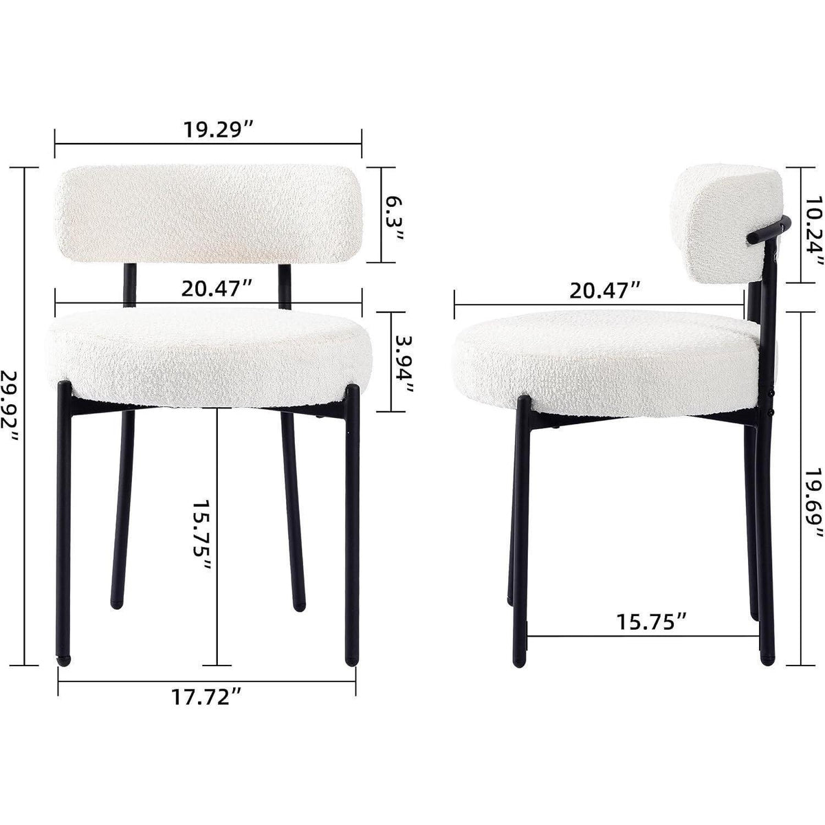 Esszimmerstühle 4er Set, Modern Retro, Weiß