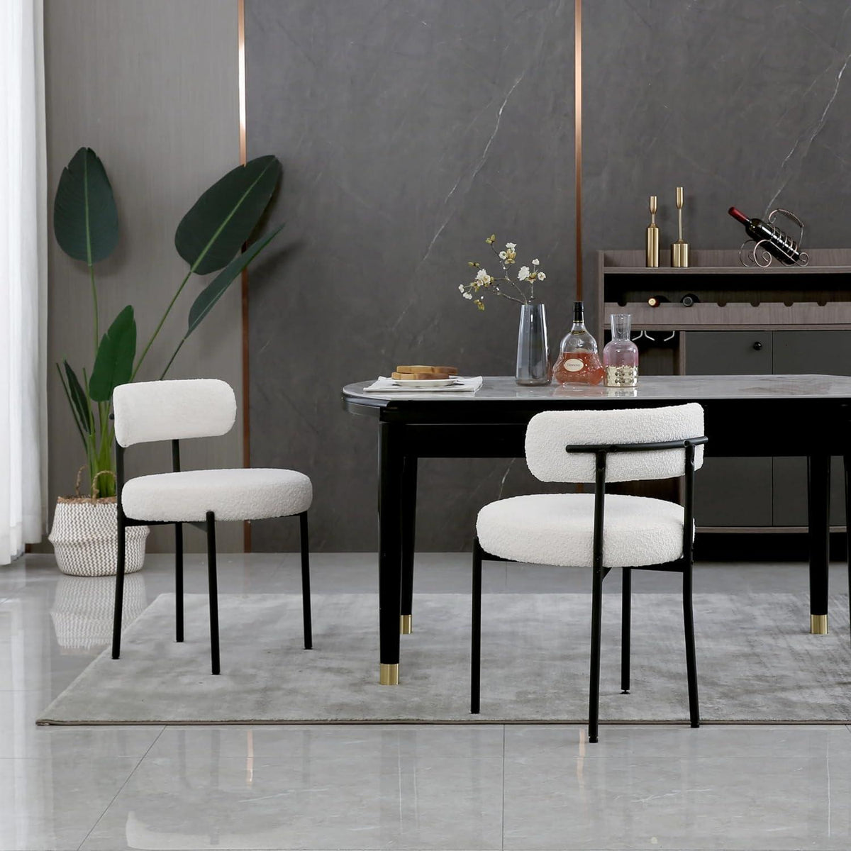 Esszimmerstühle 4er Set, Modern Retro, Weiß