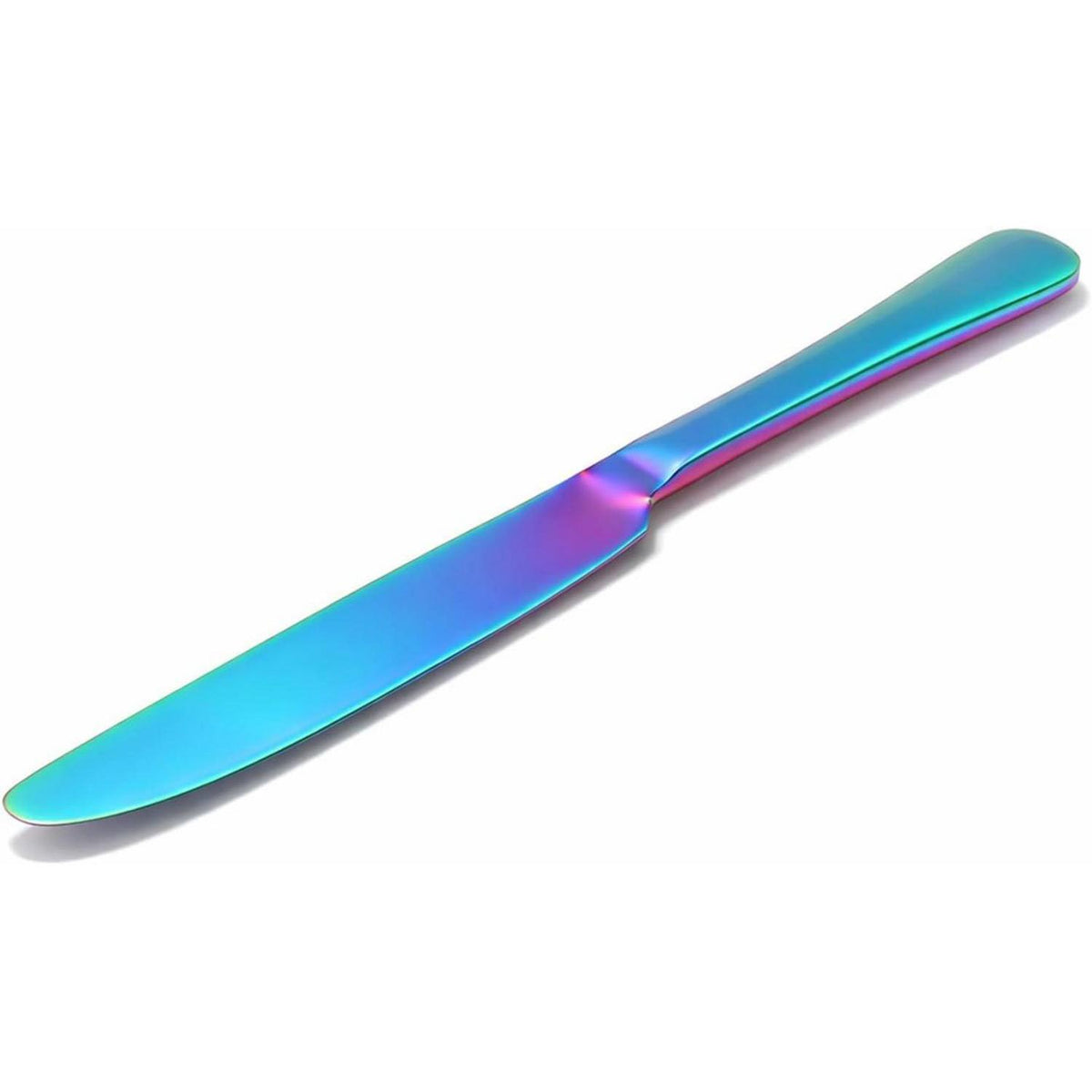 Edelstahl Tafelmesser Set | 4-teilig | Regenbogenfarben
