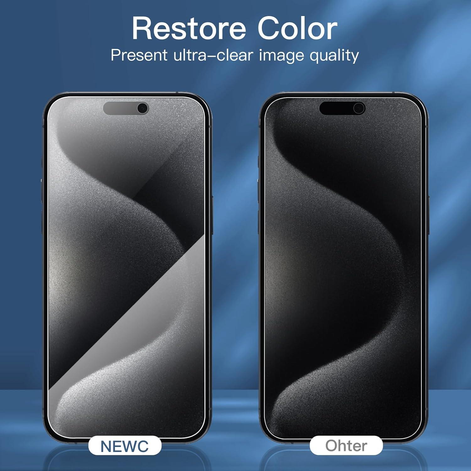 Sichtschutz Panzer Schutz Glas für iPhone 15 Pro, 6,1 Zoll, 3