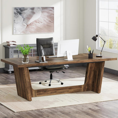 Großer Schreibtisch 180x79cm – Rustikaler Home Office Arbeitstisch