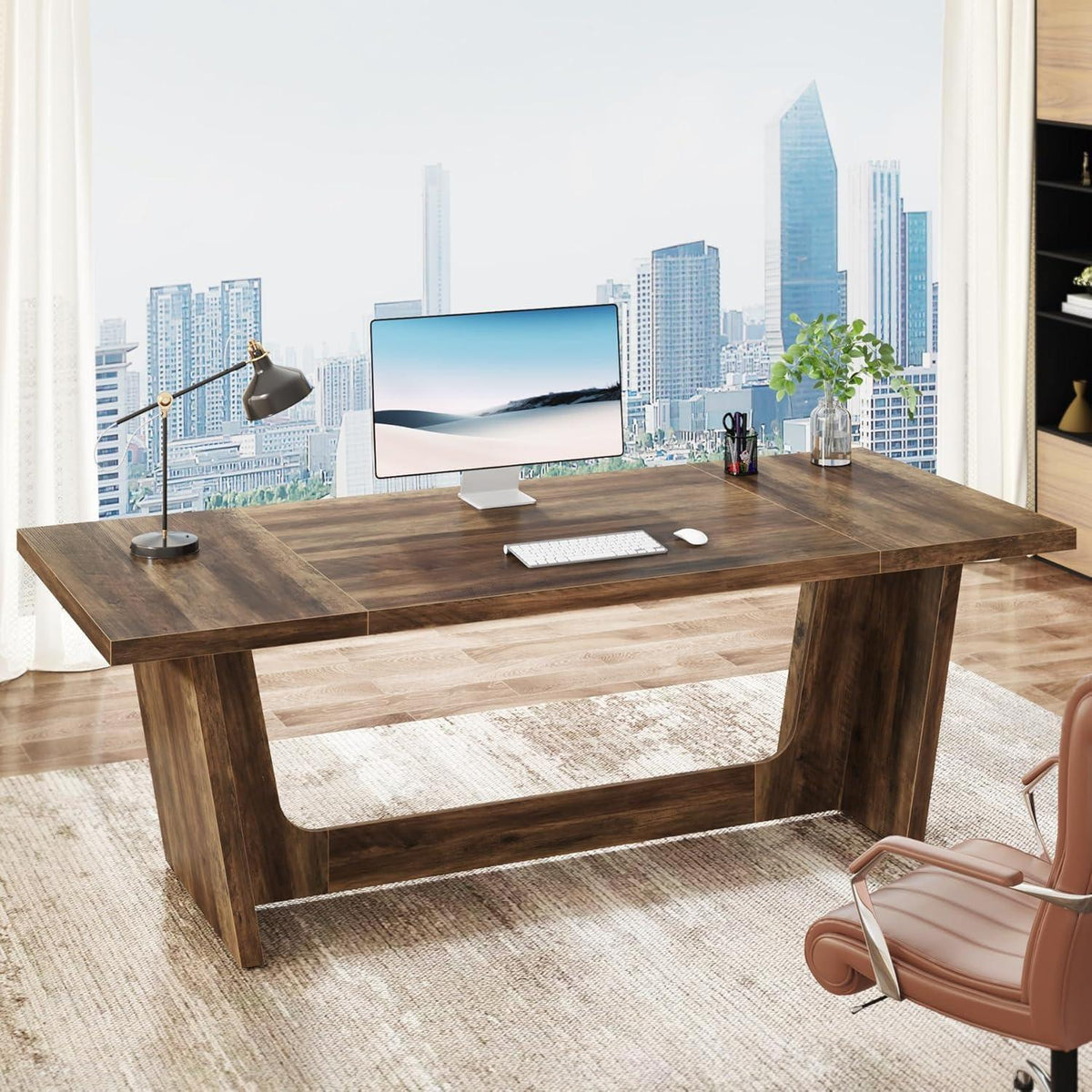 Großer Schreibtisch 180x79cm – Rustikaler Home Office Arbeitstisch
