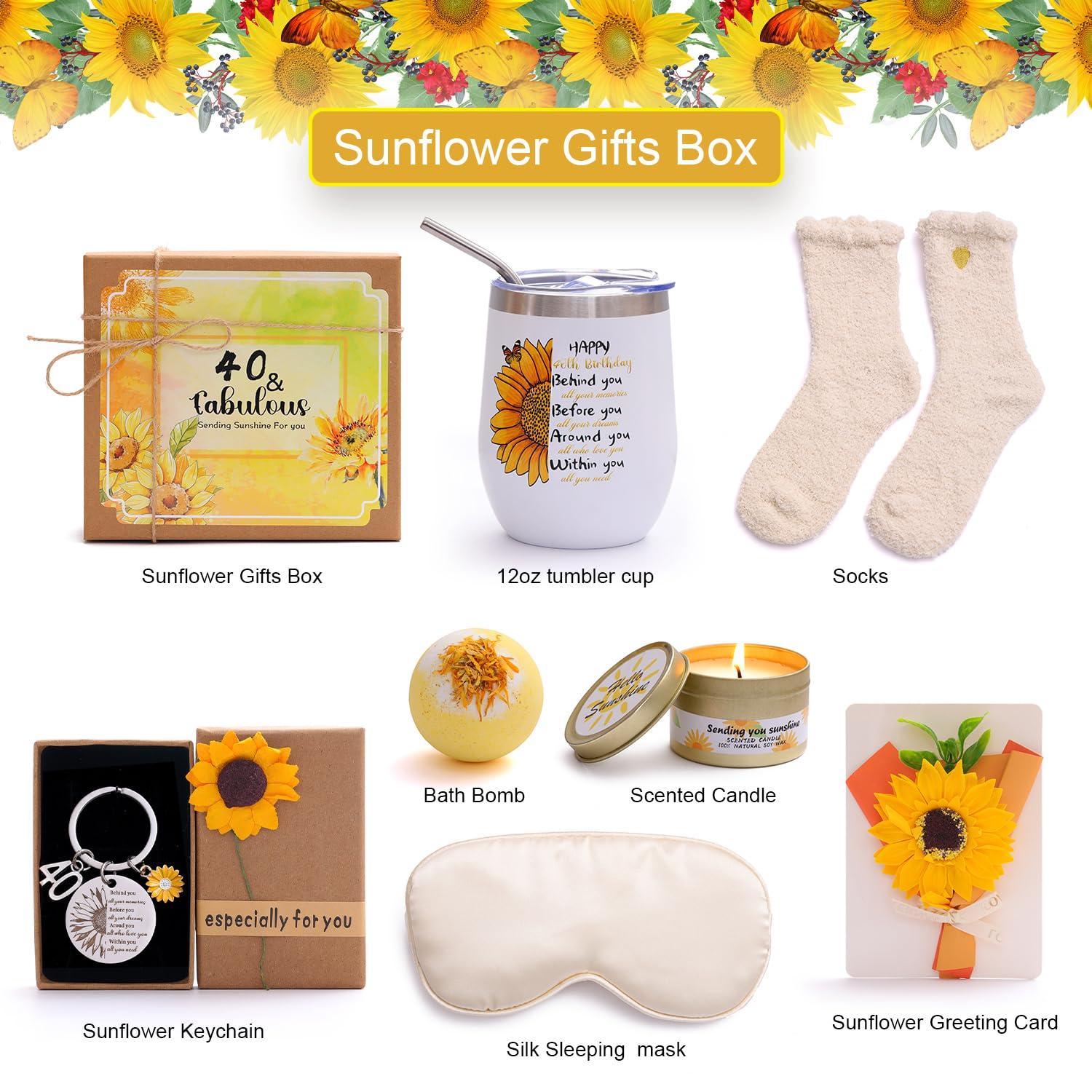 Sonnenblume 40. Geburtstagsgeschenk Box für