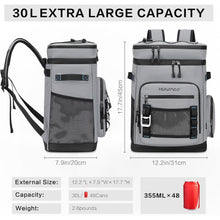 Großer Isolierter Kühlrucksack Grau – Wasserdicht & Faltbar