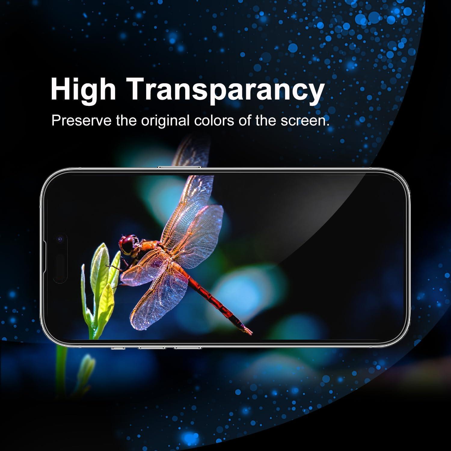 Panzer Schutzglas iPhone 14 Pro Max 6,7 Zoll 2 Stück 9H Transparent