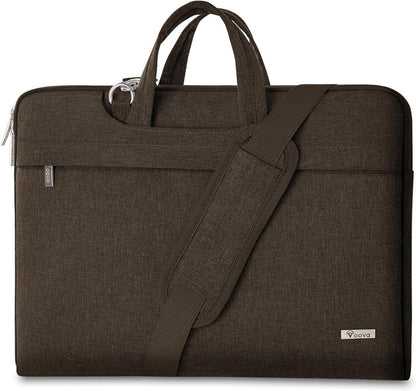 Voova Laptoptasche 15-16 Zoll Notebook Umhängetasche Braun