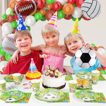 Fußball Partygeschirr Set 50-teilig: Deko Pappteller Becher
