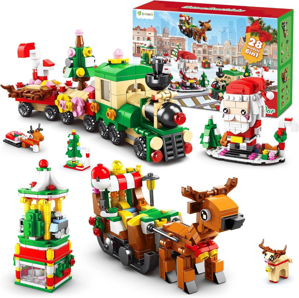 Weihnachts-Adventskalender für Kinder - 24 Bauklötze Spielzeugsets