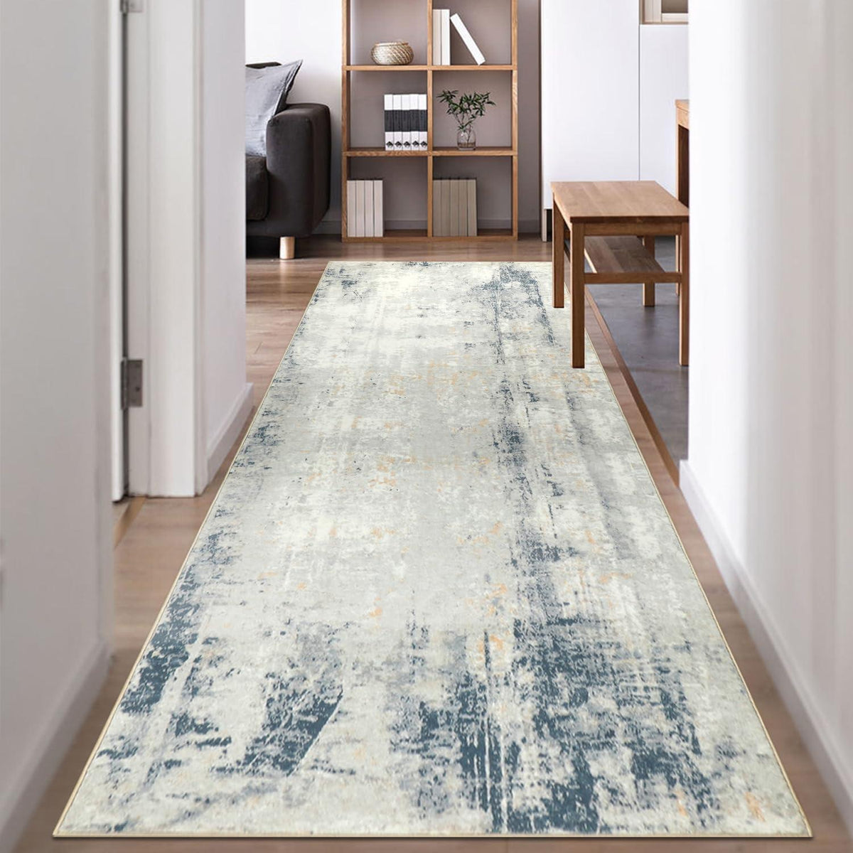 Flur Teppich Läufer 80x300cm Abstrakt Modern Küchen Waschbar