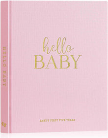 Babytagebuch Erstes 5 Jahr Leinen Hardcover Eintragbuch Mädchen Junge