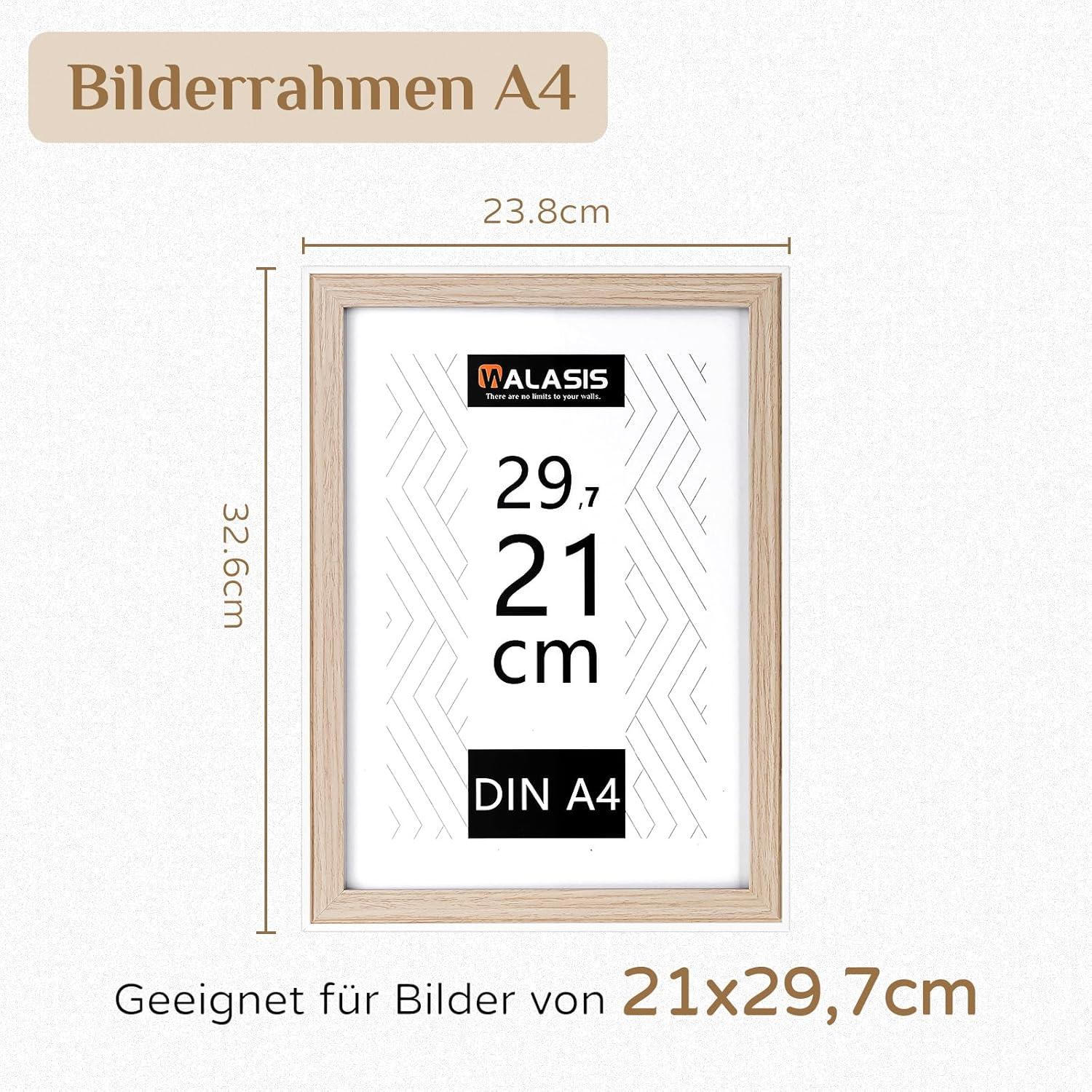 Moderne Walasis Holz Bilderrahmen A4 - 3er Set 21x29,7cm MDF