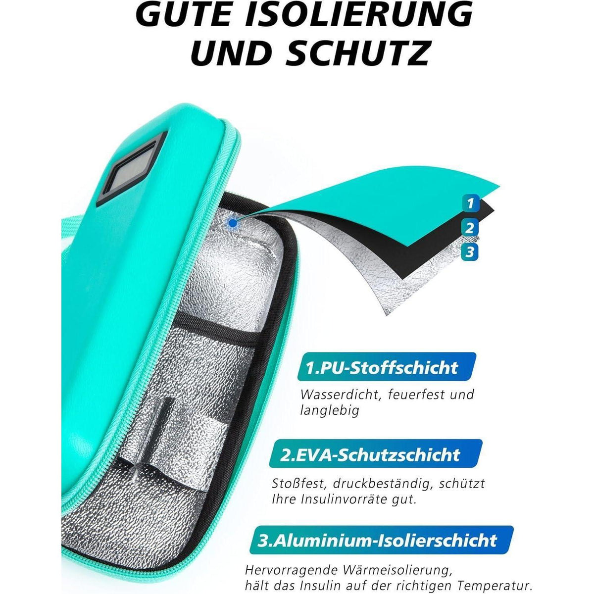 Insulin Kühltasche mit Eisakkus – Diabetiker Reise Tasche
