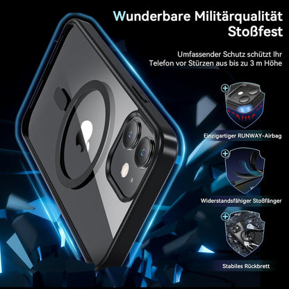 Magnetische Hülle für iPhone 12 Mini mit Panzerglas – Schwarz
