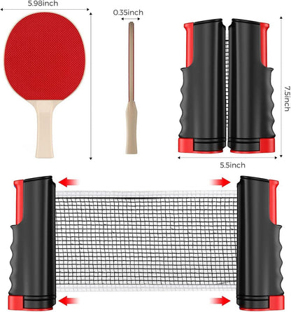 Tischtennisschläger Set Profi mit Tischtennisnetz & 6
