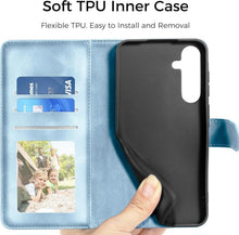 Samsung Galaxy A54 5G Lederhülle Flip Wallet Himmelblau